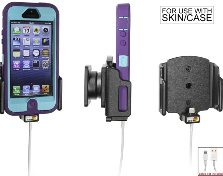 Brodit Hållare för Kabelanslutning, Apple iPhone 5/5S/SE