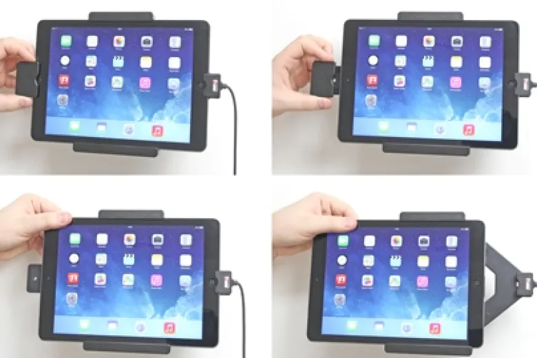 Brodit Hållare med fjäder-lås, Apple iPad 5th Gen (A1822, A1823)/9.7 6th Gen (A1893, A1954)/9.7 New/Air (A1474, A1475, A1476)
