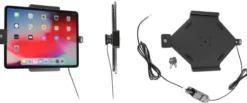 Brodit Hållare med nyckel-lås, Apple iPad Air 13 2024 (A2898, A2899, A2900)/Air 13 2025 M3 (A3268, A3268, A2371)/Pro 12,9 2018 (A1876, A1895, A1983, A2014)/Pro 12.9 2020 (A2069, A2232, A2229)/Pro 13 (A2925, A2926, A3007)