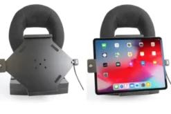 Brodit Hållare med nyckel-lås, Apple iPad Air 13 2024 (A2898, A2899, A2900)/Air 13 2025 M3 (A3268, A3268, A2371)/Pro 12,9 2018 (A1876, A1895, A1983, A2014)/Pro 12.9 2020 (A2069, A2232, A2229)/Pro 13 (A2925, A2926, A3007)