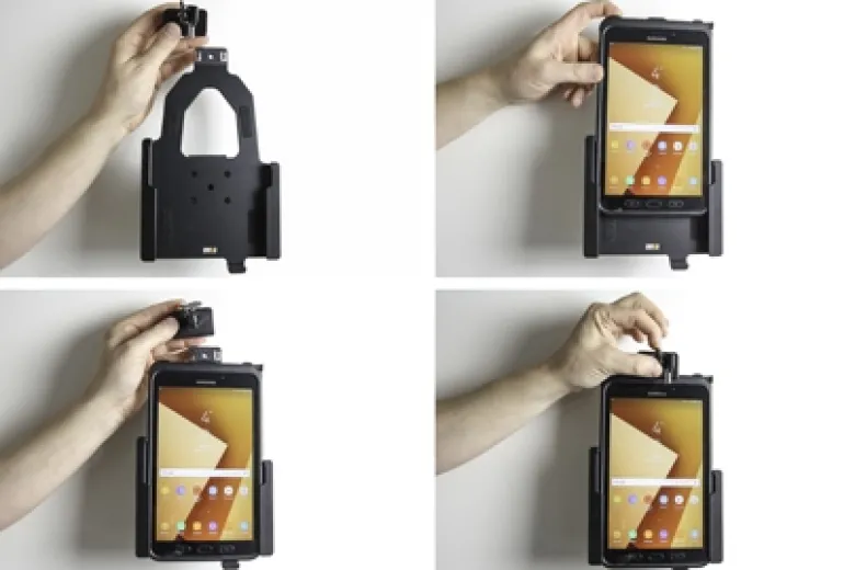 Brodit Hållare med nyckel-lås, Samsung Galaxy Tab Active 2 SM-T390/SM-T395/3 SM-T570/SM-T575/5 SM-X300/SM-X306B