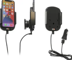 Brodit Qi trådlös aktiv mobilhållare med billaddare, Apple iPhone 12 Mini