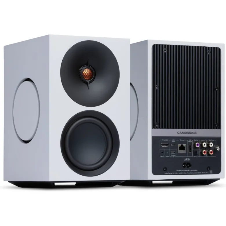 Cambridge Audio L/R M aktiva stereohögtalare med nätverk, vitt par