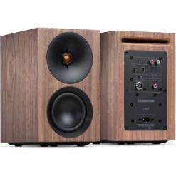 Cambridge Audio L/R S kompakta aktiva stereohögtalare, valnöt par