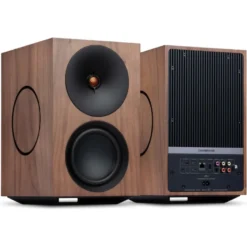 Cambridge Audio L/R X aktiva stereohögtalare med nätverk, valnöt par