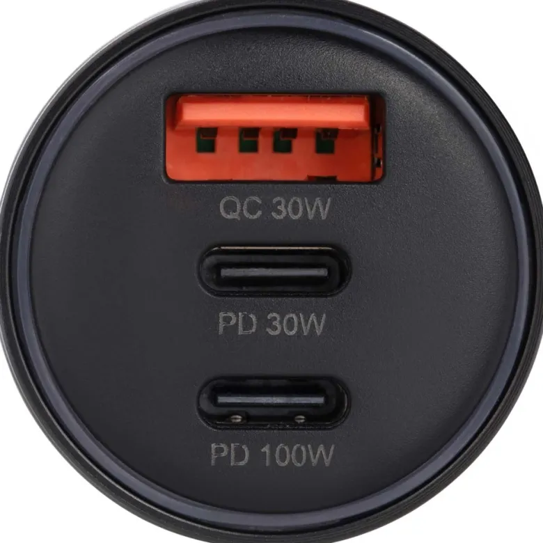 Champion Billaddare 130W 3-port QC/PD, svart