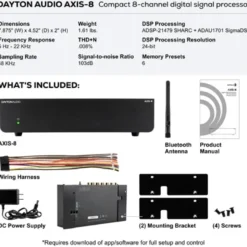 Dayton Audio AXIS-8, 8-kanalig DSP/ljudprocessor till bil & hem
