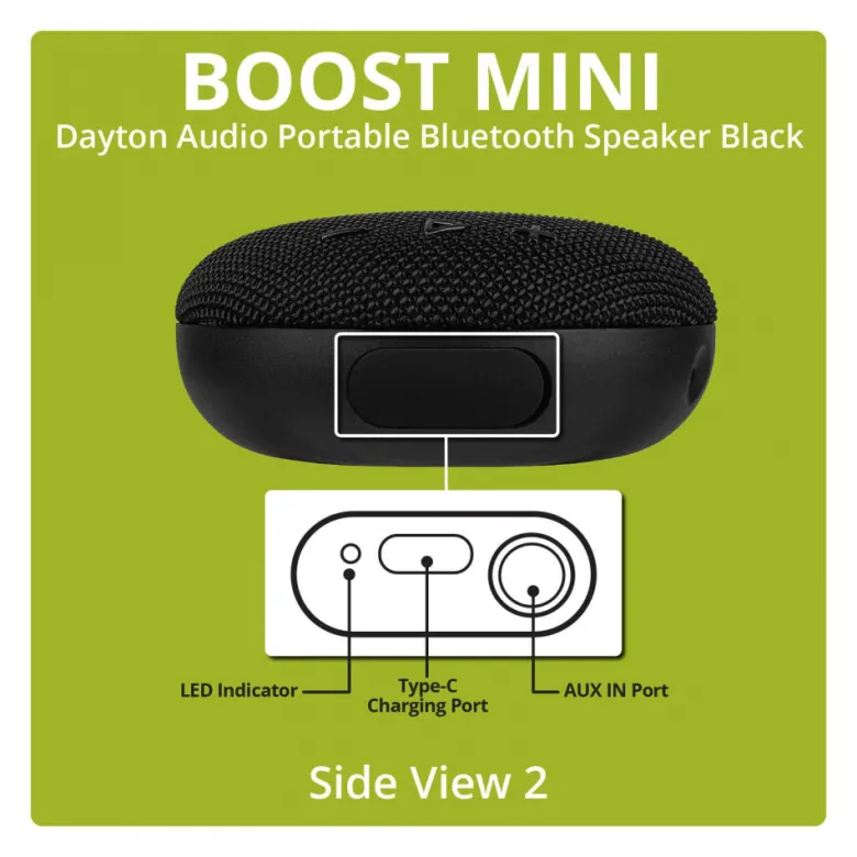 Dayton Audio Boost Mini, portabel Bluetooth-högtalare