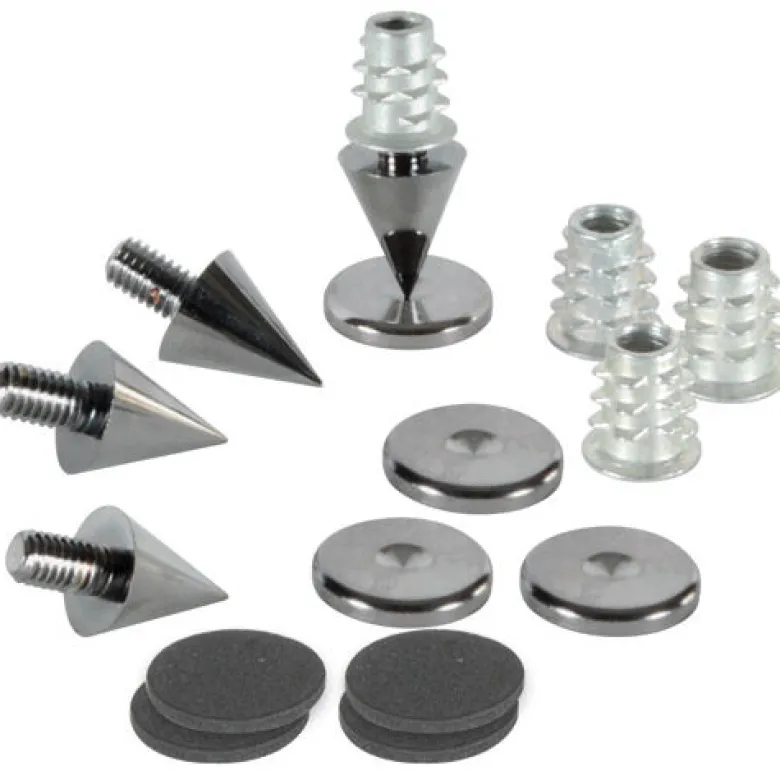 Dayton Audio DSS2-BC, 4-pack med spikes, svart krom