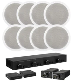 Dayton Audio DTA-120BT med högtalarväxel, WiFi-adapter & 4par högtalare