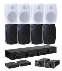 Dayton Audio DTA-120BT med högtalarväxel, WiFi-adapter & 4par högtalare