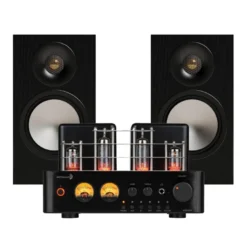 Dayton Audio HTA100 med Monitor Audio Bronze 50 7G i svart, stereopaket