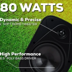 Dayton Audio IO65XP, aktiva 6.5 tums utomhushögtalare, svart par