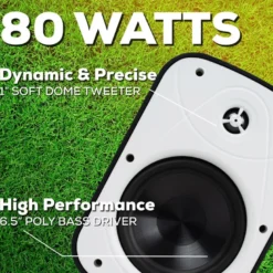 Dayton Audio IO65XP, aktiva 6.5 tums utomhushögtalare, vitt par