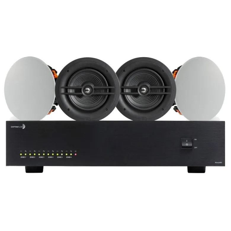 Dayton Audio MA1280 med 2 par JBL Stage 280C, multiroompaket