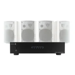 Dayton Audio MA1240 & 2 par DLS MB5i vita utomhushögtalare