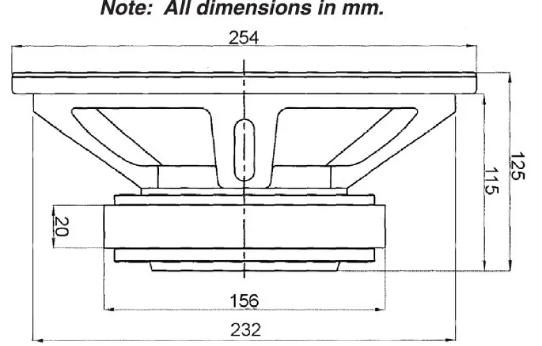 Dayton Audio PA255-8, 10tums midbas