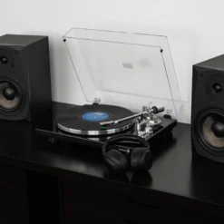 Dayton Audio TT-1BTB, skivspelare med BT, USB och inbyggt RIAA, svart