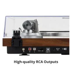 Dayton Audio TT-1BTW, skivspelare med BT, USB och inbyggt RIAA, trä