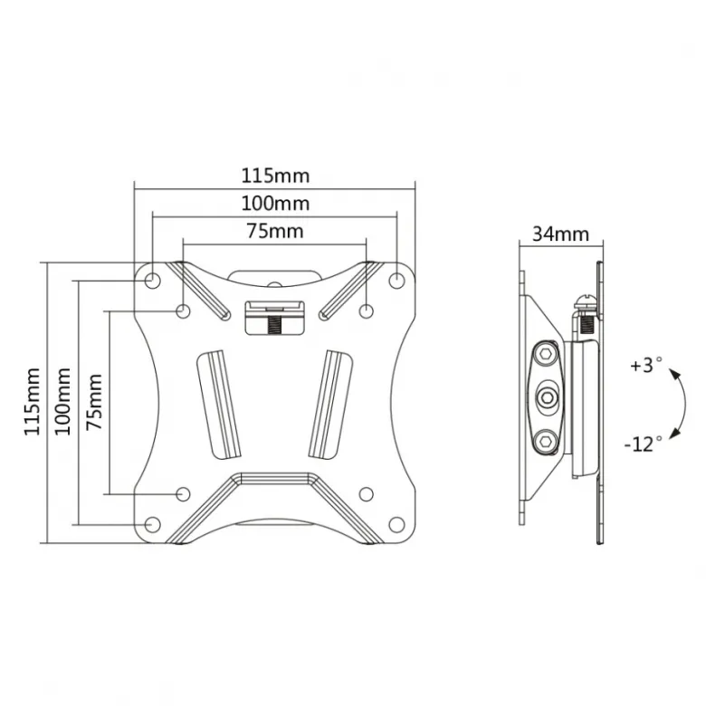Deltaco ARM-0102 tiltbart VESA-väggfäste, styck