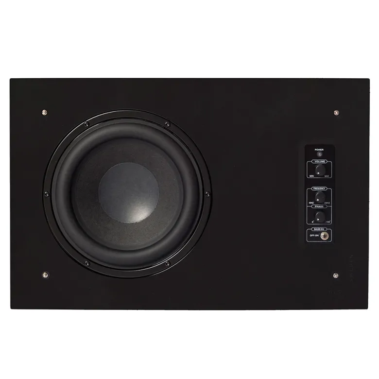DLS Flatsub 8.2 vägghängningsbar aktiv subwoofer, mattsvart