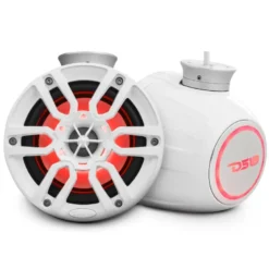 DS18 NXL-PS6W, vita 6.5 tums marinhögtalare i pods med LED, par