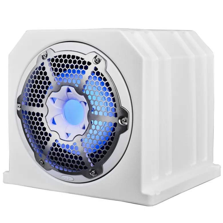 DS18 NXL-10SUBLD/W, 10 tums marin baslåda med RGB LED-belysning, vit