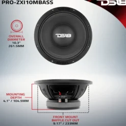 DS18 PRO-ZXI10MBASS, tung 10 tums ferrit-midbas, styck