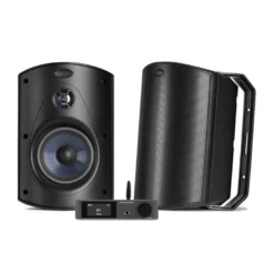 Dynavoice CA802BT & Polk Audio Atrium 6 Svarta Utomhushögtalare Stereopaket