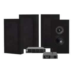 Dynavoice CA802BT, SC4B & 2 par mattsvarta DLS Flatbox Midi
