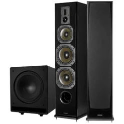 Dynavoice Definition DF-8II & Challenger CSB-V12 i svart, 2.1 högtalarpaket