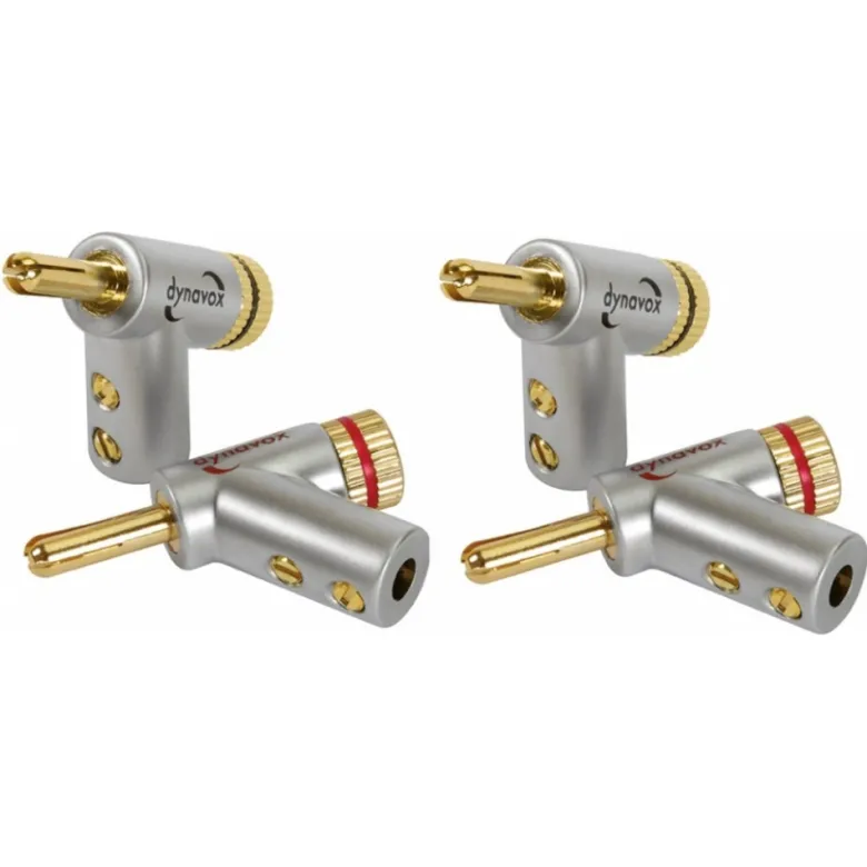 Dynavox BN207528, vinklade banankontakter 4-pack