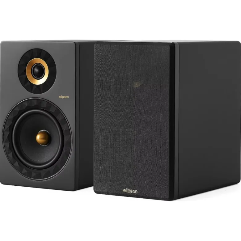 Elipson Prestige Facet II 8B stativhögtalare, mattsvart/guld par