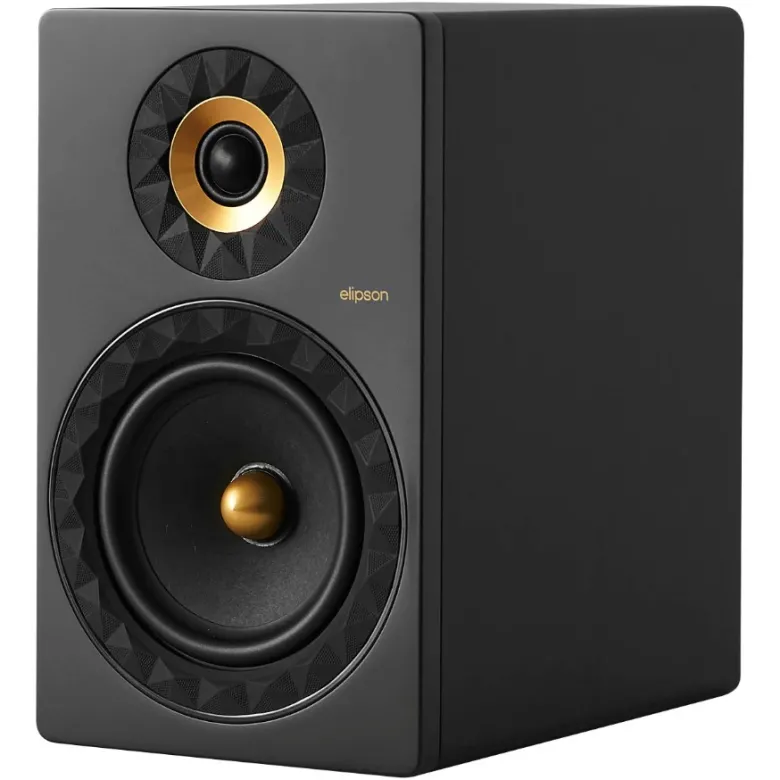 Elipson Prestige Facet II 8B stativhögtalare, mattsvart/guld par