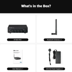Fosi Audio BT30D, stereoförstärkare med Bluetooth & 48V nätdel