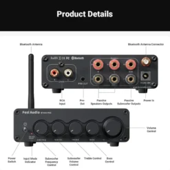 Fosi Audio BT30D, stereoförstärkare med Bluetooth & 48V nätdel