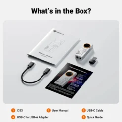 Fosi Audio DS3 portabel DAC & hörlursförstärkare, Obsidian