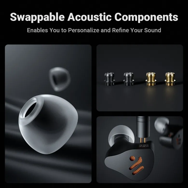 Fosi Audio IM4 öppna in-ear hörlurar, Obsidian