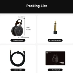 Fosi Audio i5 Planar Magnetic over ear-hörlurar, svart