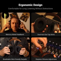 Fosi Audio i5 Planar Magnetic over ear-hörlurar, svart