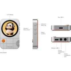 Fosi Audio MD3 bärbar magnetisk DAC/hörlursförstärkare, svart
