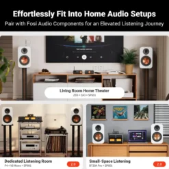Fosi Audio SP601 stativhögtalare, vitt par