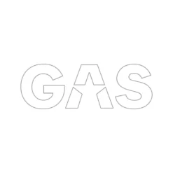 GAS-klistermärke 23x8cm, vit