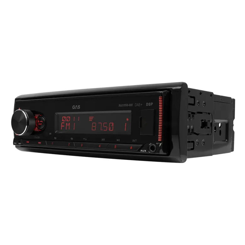 GAS MAX M150-BDX bilstereo med Bluetooth, DAB, 32-bit DSP och 3 par (4V) lågnivå