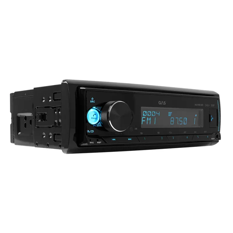 GAS MAX M150-BDX bilstereo med Bluetooth, DAB, 32-bit DSP och 3 par (4V) lågnivå
