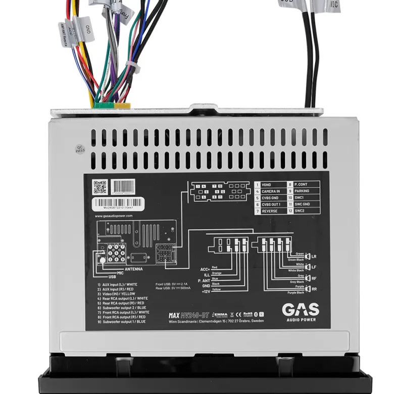 GAS MAX MV240-BT & GAS MAD X2-högtalare, bilstereopaket