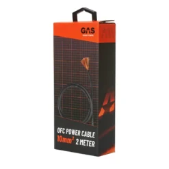 GAS MAX svart 10mm² OFC-strömkabel, 2 meter