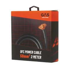 GAS MAX svart 50mm² OFC-strömkabel, 2 meter
