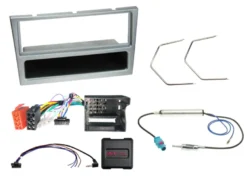 Installationskit 1-DIN med prylfack Opel, silver