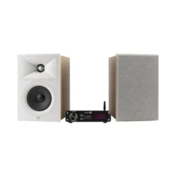 JBL Stage 240B i vitt med Dayton Audio DTA-PRO, 2.0 stereopaket
